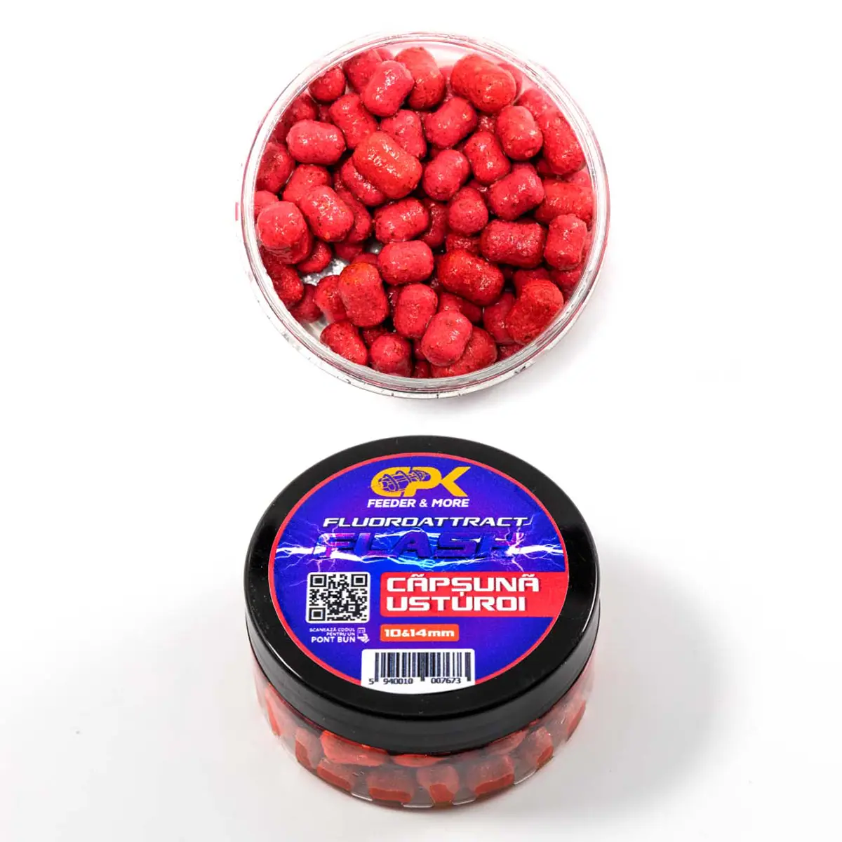 FLUOROATTRACT+ FEEDER CAPSUNA & USTUROI 10 & 14mm 40g (cu pluta)