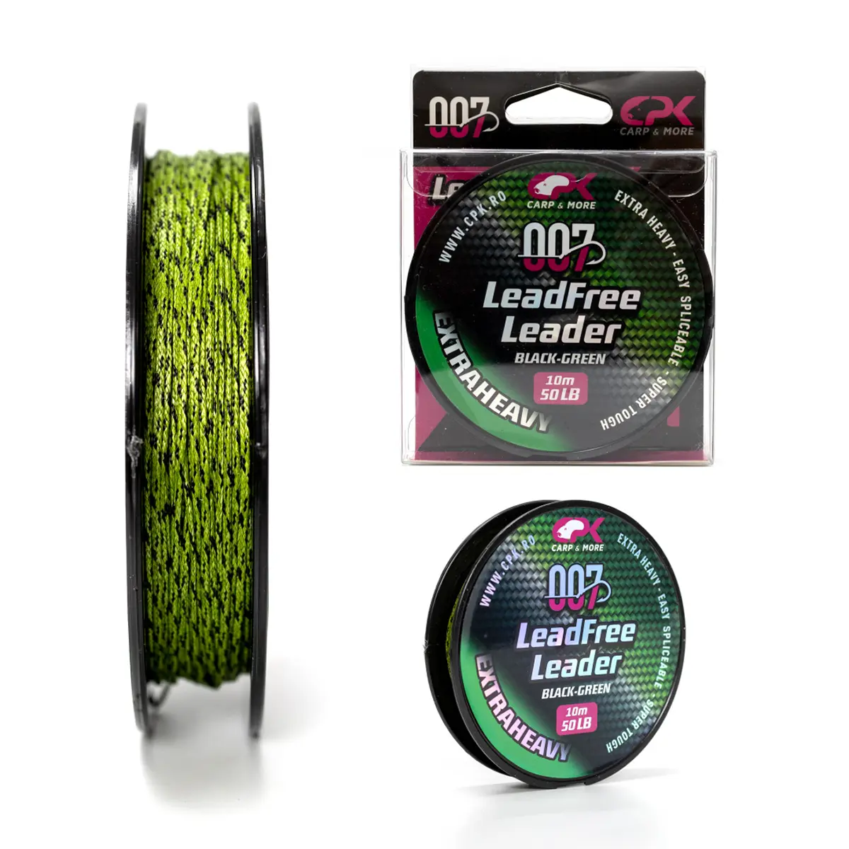 007 CPK LEAD FREE LEADER 50lb BLACK GREEN