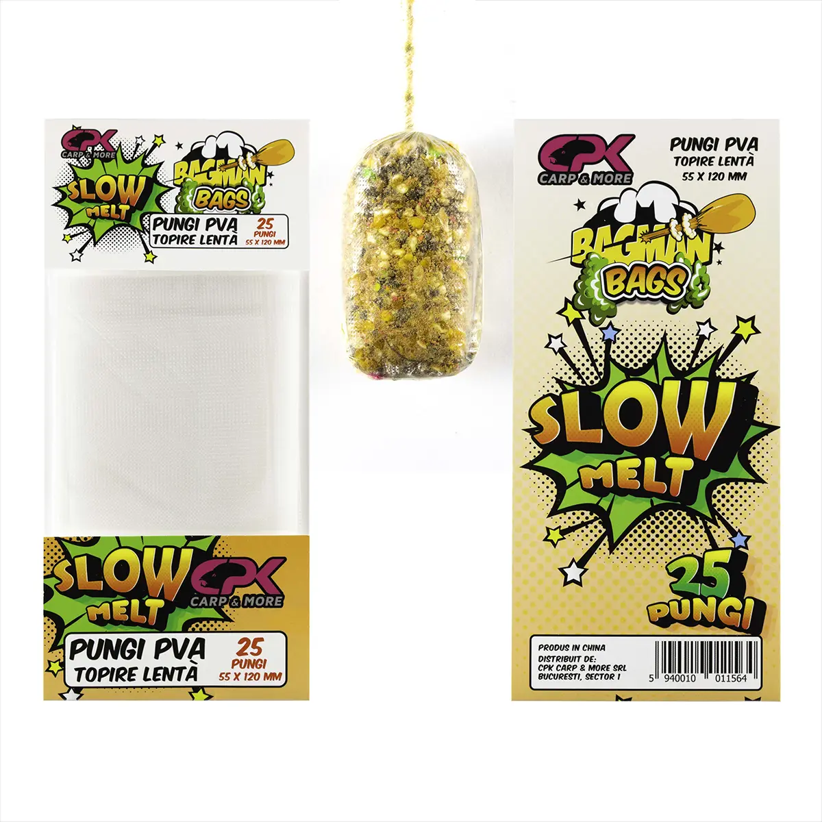 PUNGI PVA BAGMAN 55/120 mm 25 buc SLOW MELT