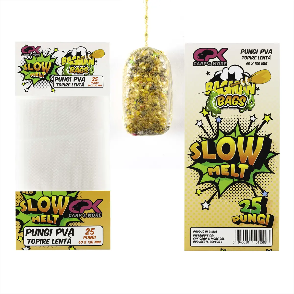 PUNGI PVA BAGMAN 60/130 mm 25 buc SLOW MELT