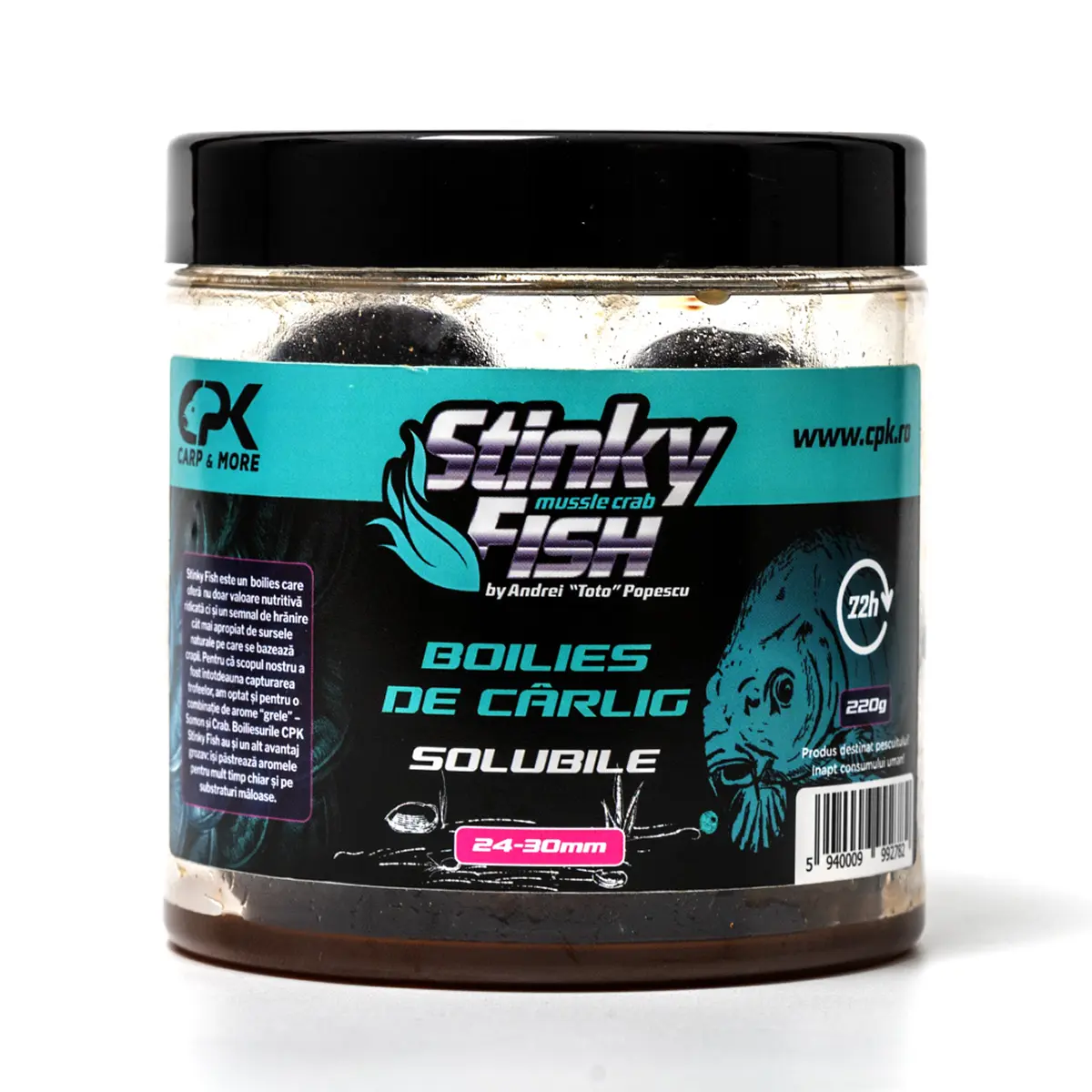 BOILIES CARLIG STINKY FISH SOLUBIL 24 & 30mm 250g