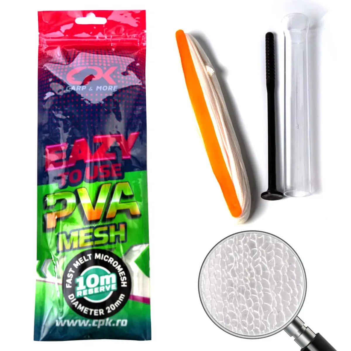 TUB + PLUNGER + PVA 10 Metri 25mm FAST MELT (Fabricat in ROMANIA)