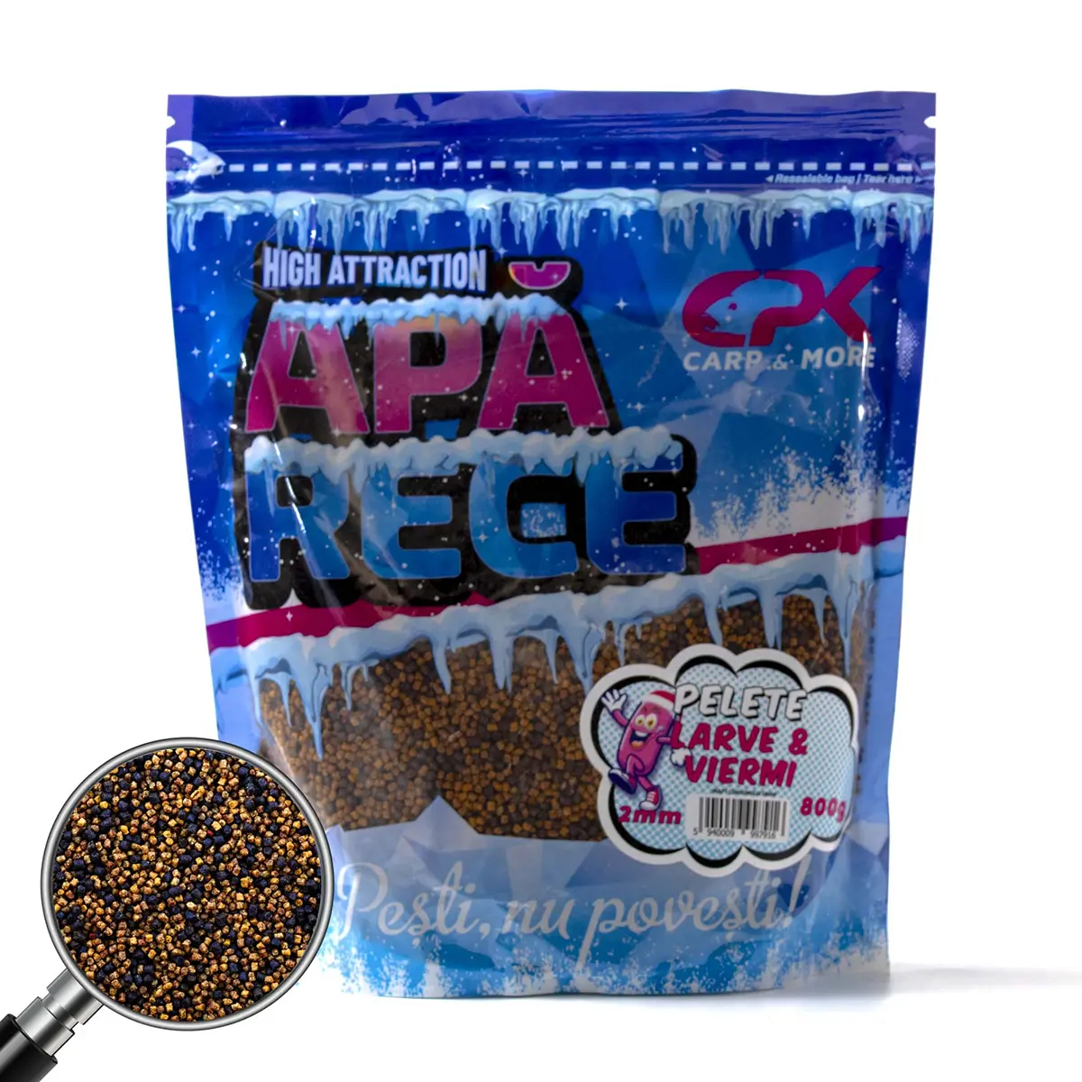 APA RECE PELETE LARVE SI VIERMI 2mm 800g